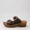 JOSEF SEIBEL Catalonia 76 Schwartz Leather Slides | Comfort