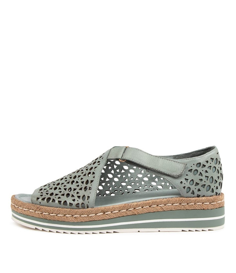 DJANGO & JULIETTE Alkiet Lrg Steel Leather | Espadrilles