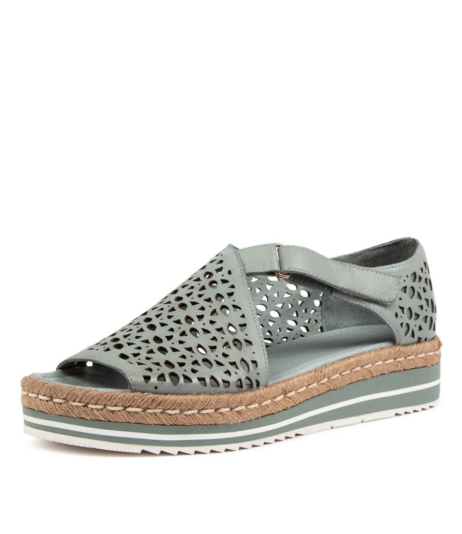 DJANGO & JULIETTE Alkiet Lrg Steel Leather | Espadrilles