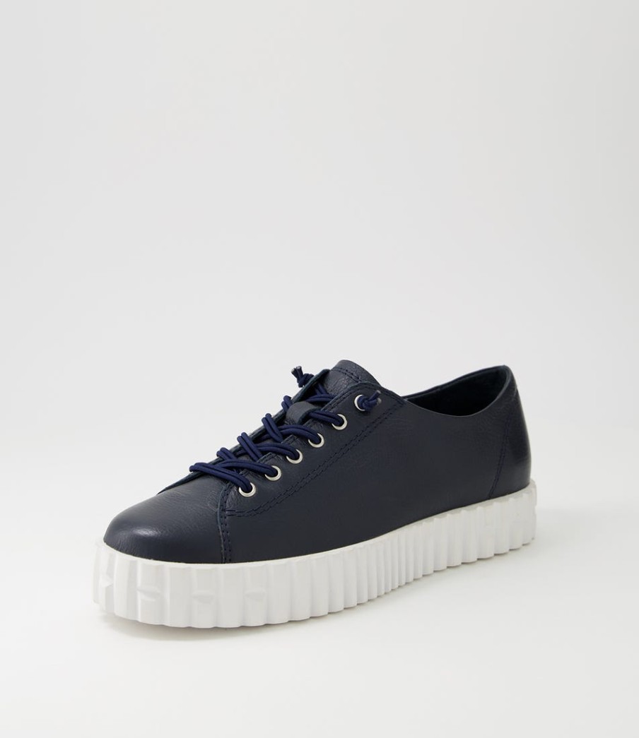 DJANGO & JULIETTE Ormey Navy White Leather Sneakers | Sneakers