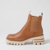 DJANGO & JULIETTE Breda Tan Vanilla Box Leather Chelsea Boots | Boots