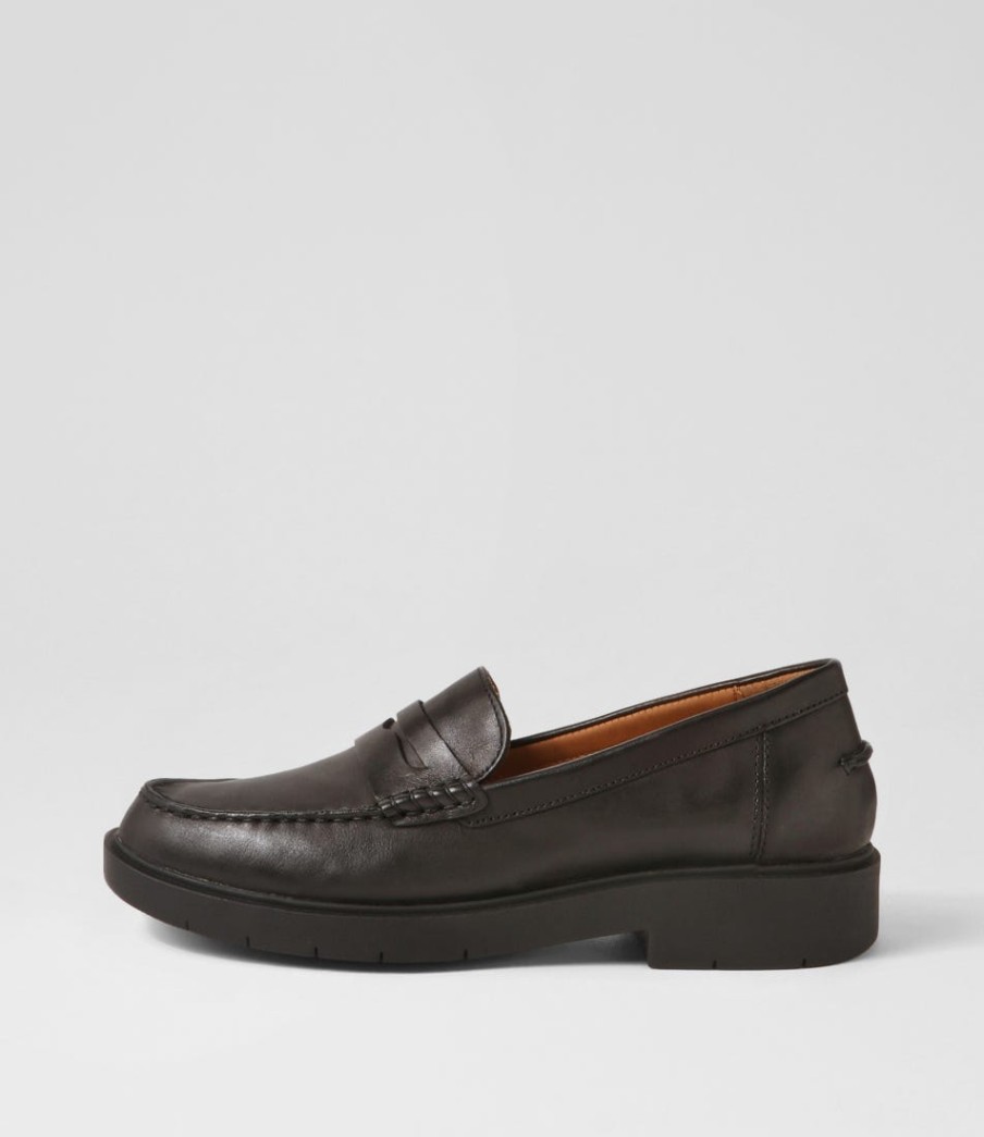 GEOX D Spherica Ec1 A Black Leather Loafers | Loafers