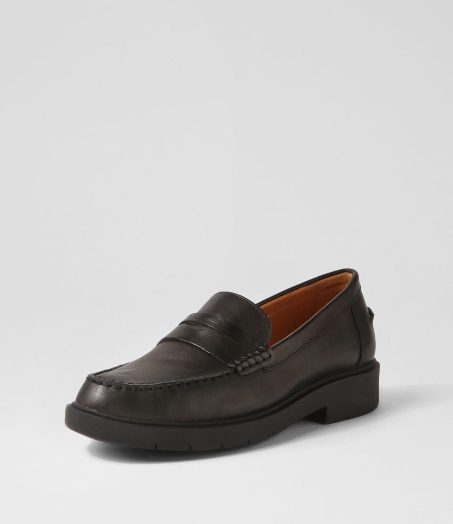 GEOX D Spherica Ec1 A Black Leather Loafers | Loafers