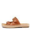 ZIERA Kapila W Tan Leather Sandals | Espadrilles