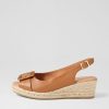 DJANGO & JULIETTE Saloso Dark Tan Natural Leather Buckle Espadrilles | Espadrilles