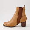 DJANGO & JULIETTE Shoko New Tan Choc Leather Chelsea Boots | Boots