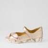 ZIERA Disco W Pale Rose Gold Blush Floral Leather Sandals | Comfort