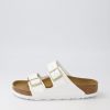 BIRKENSTOCK Arizona White Birkoflor Patent Slides | Comfort