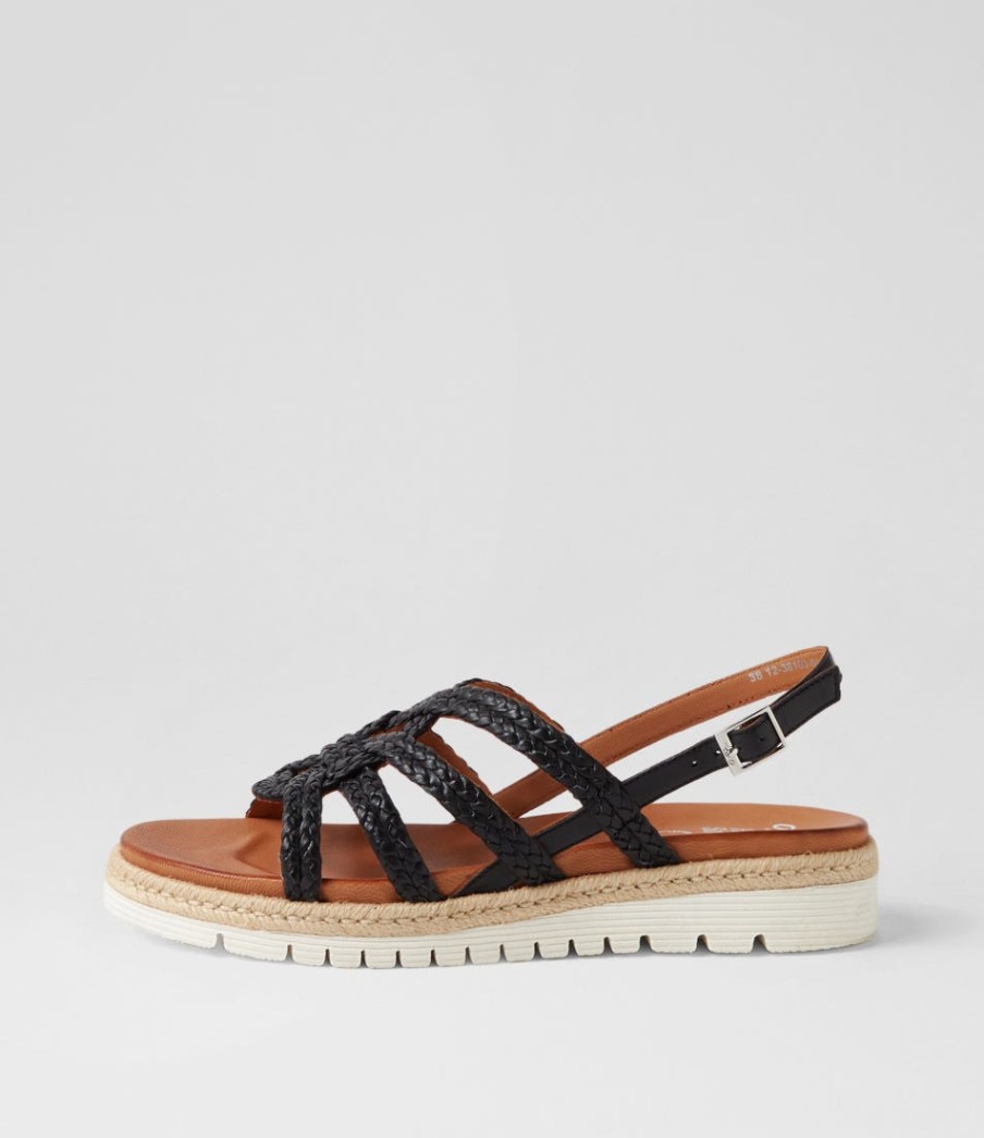 ARA Jamaika 3 Schwarz Leather Sandals | Comfort