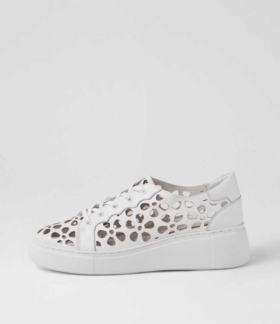 DJANGO & JULIETTE Yarry White Leather Sneakers | Sneakers