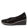 DJANGO & JULIETTE Umme Black Sparkle Suede Wedges | Wedges