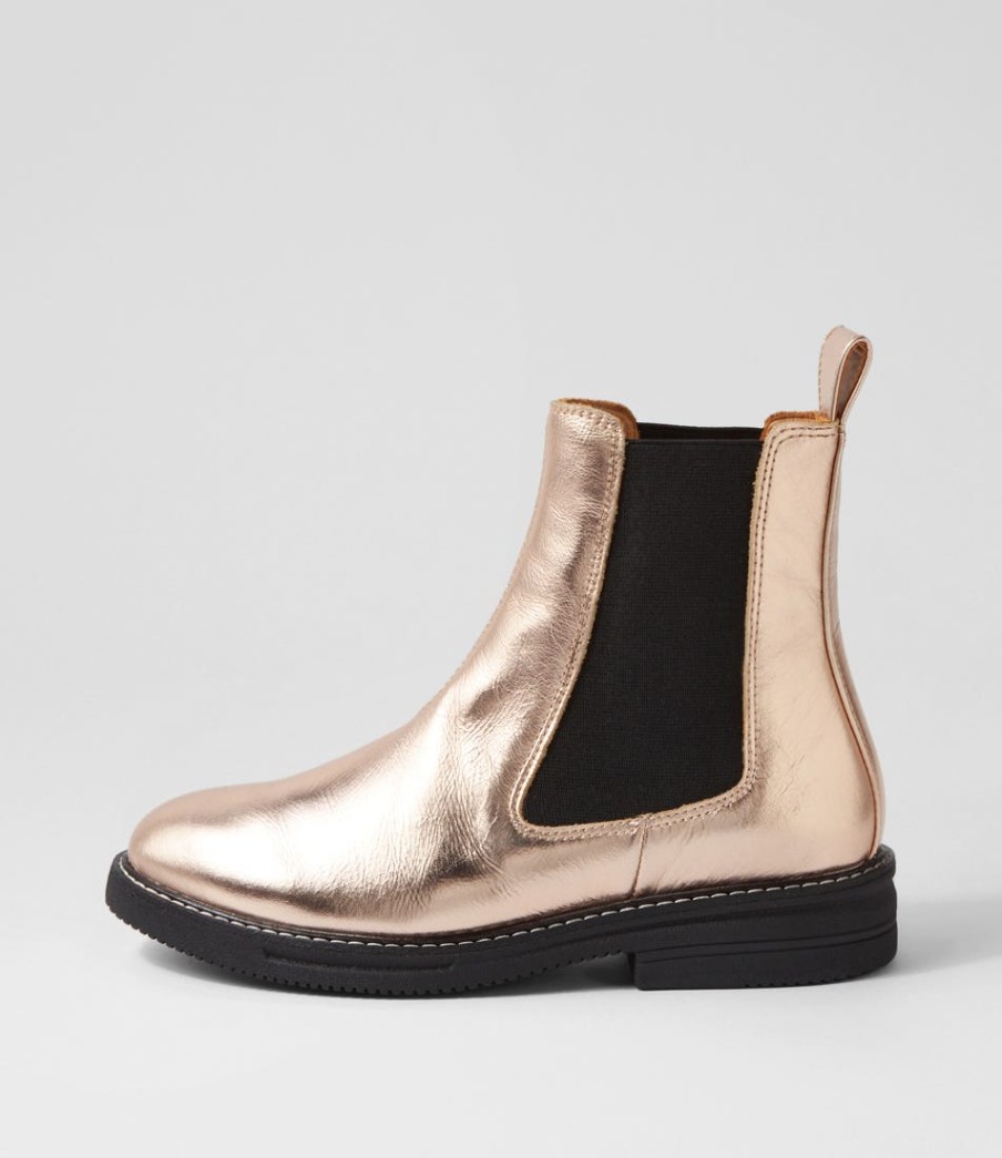 ROLLIE Chelsea Rise Boot Rose Gold Foil Leather Chelsea Boots | Boots