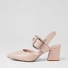 DJANGO & JULIETTE Magaly Nude Silver Buckle Leather Heels | Heels