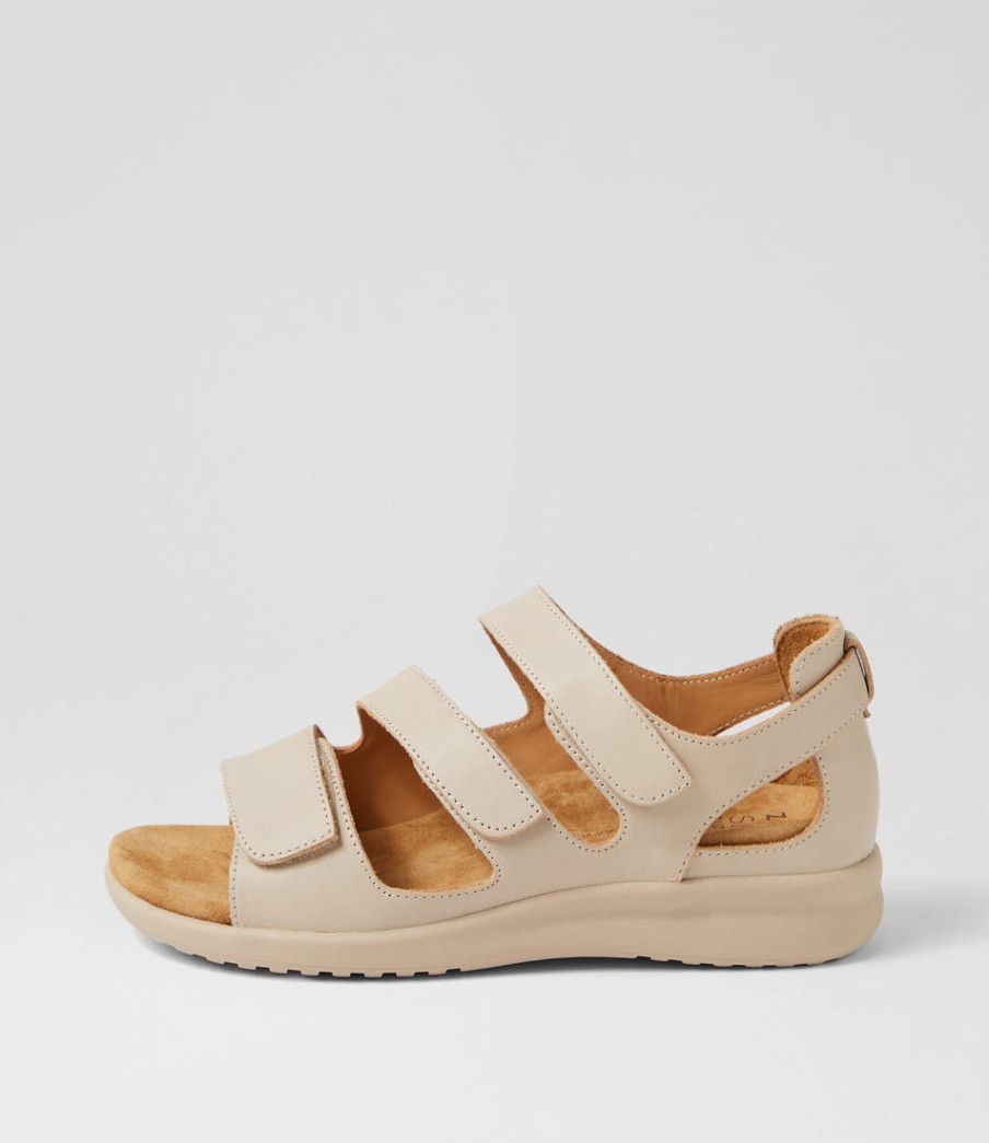 ZIERA Bexleys Xw Almond Leather Sandals | Flats