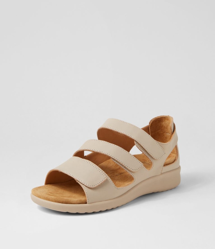 ZIERA Bexleys Xw Almond Leather Sandals | Flats