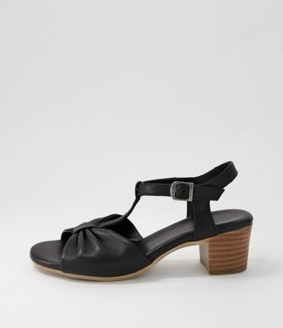 DIANA FERRARI Emin Black Leather Sandals | Heels