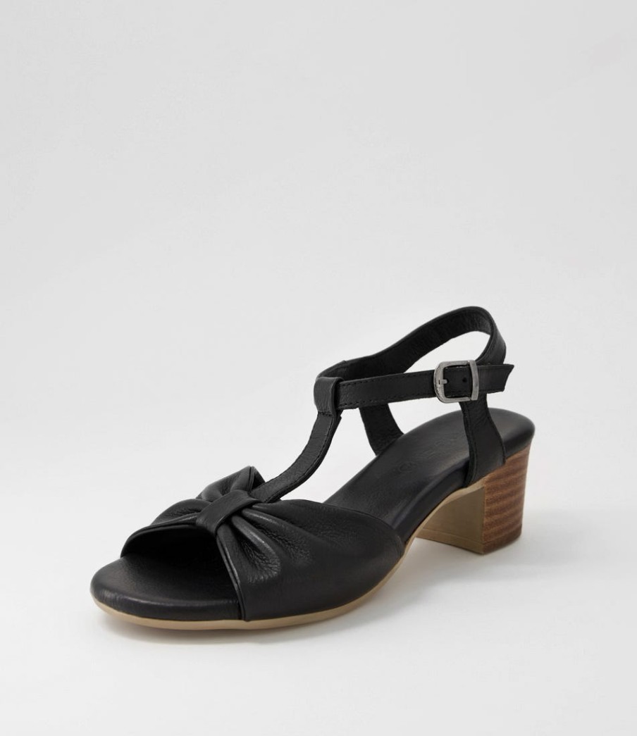 DIANA FERRARI Emin Black Leather Sandals | Heels