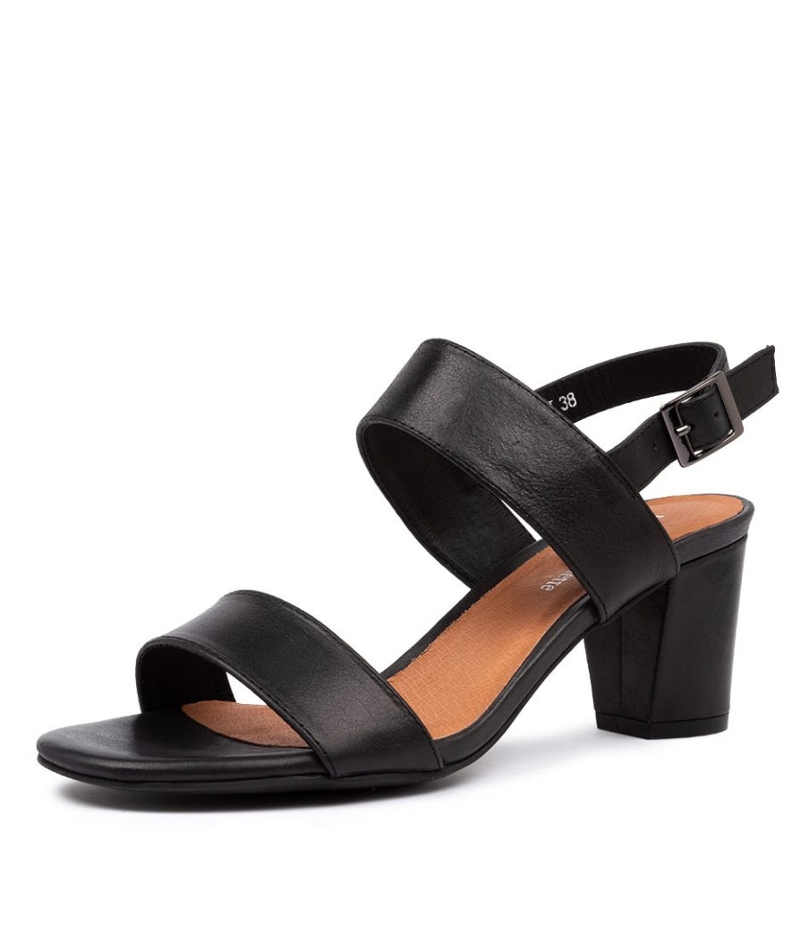 DJANGO & JULIETTE Calons Black Leather | Heels