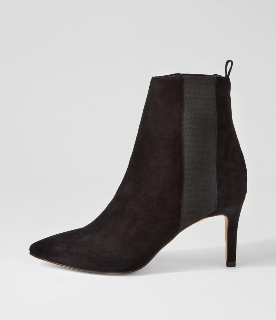 TOP END Bryann Black Suede Elastic Chelsea Boots | Boots