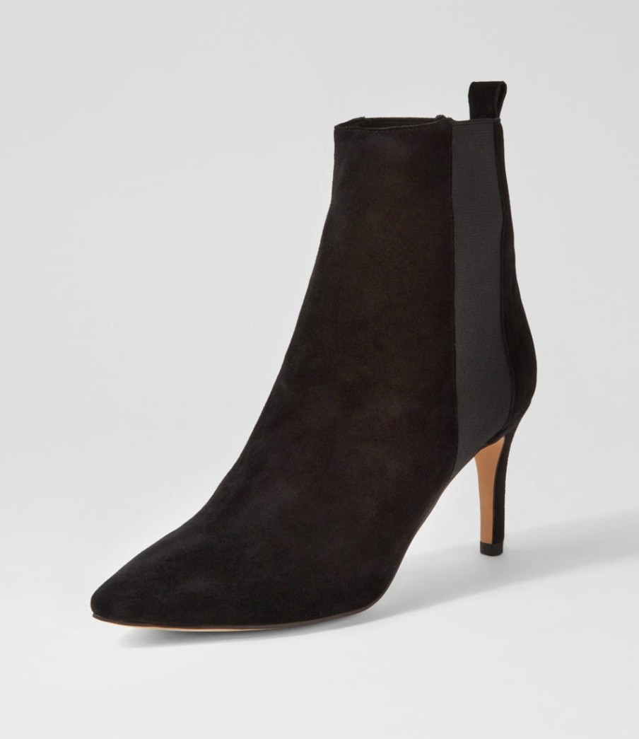 TOP END Bryann Black Suede Elastic Chelsea Boots | Boots