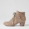 DJANGO & JULIETTE Defreeze Taupe Suede Lace Up Boots | Boots