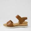 GABOR Briva Camel Leather Sandals | Comfort