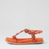 DJANGO & JULIETTE Yanni Orange Suede Jewels Sandals | Flats