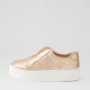 DJANGO & JULIETTE Shia Rose Gold Small Cut Leather Sneakers | Sneakers