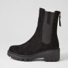 DJANGO & JULIETTE Unita Black Suede Chelsea Boots | Boots