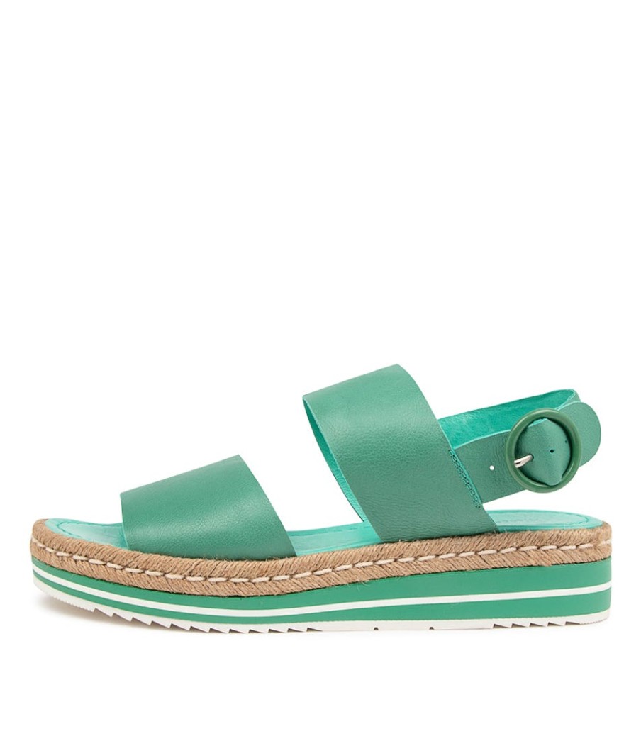 DJANGO & JULIETTE Atha Lrg Jade Leather | Espadrilles