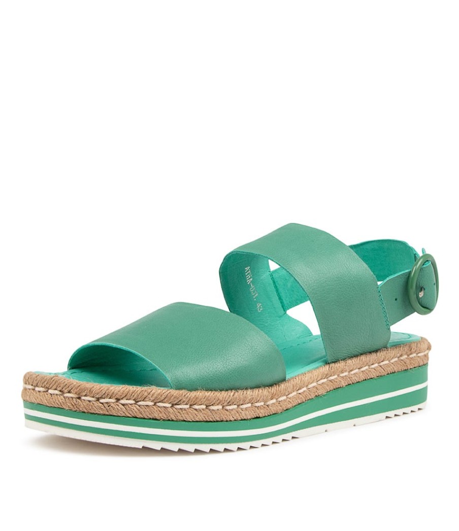 DJANGO & JULIETTE Atha Lrg Jade Leather | Espadrilles