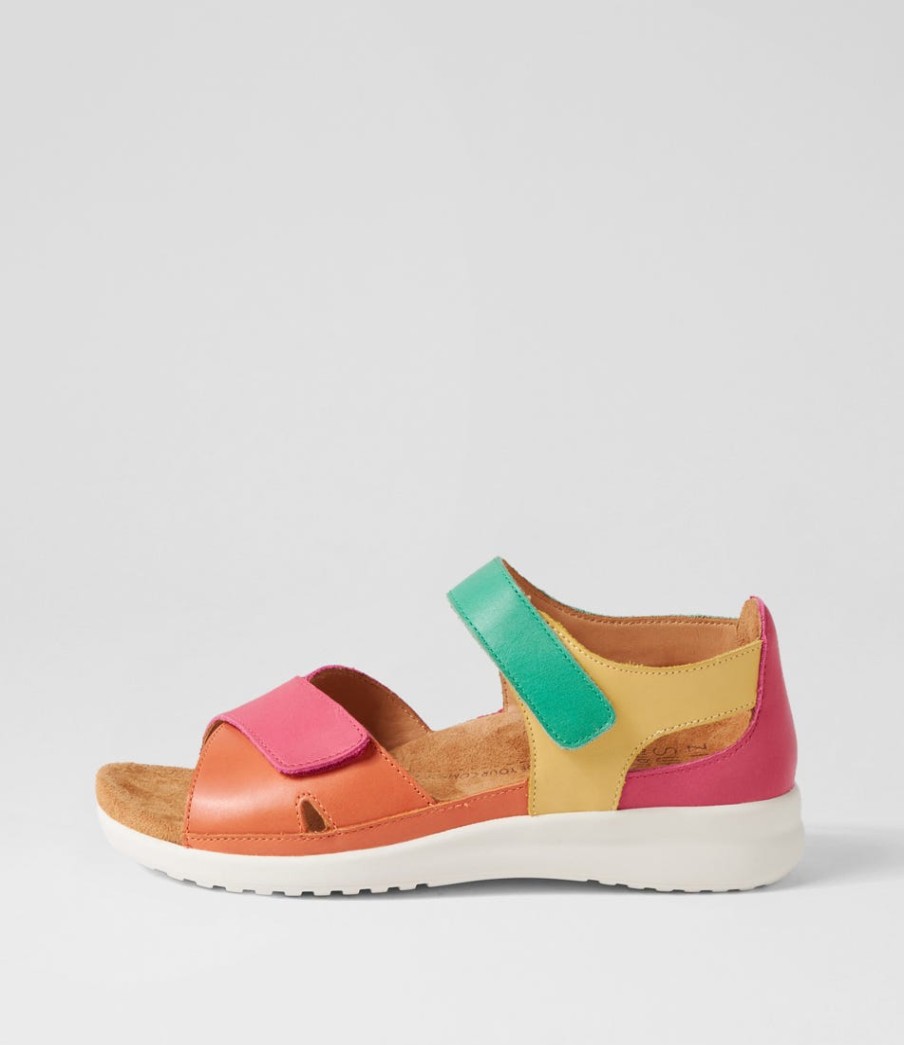 ZIERA Bronn Xw Bright Multi Leather Sandals | Wedges