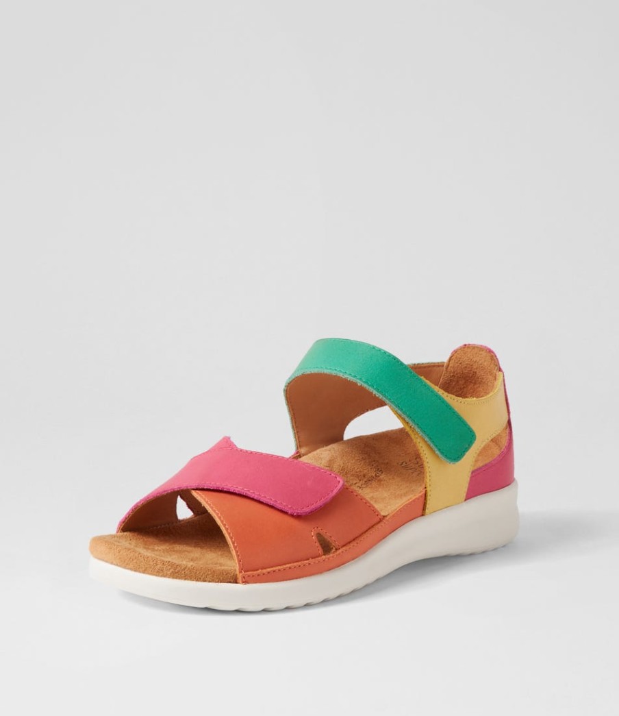 ZIERA Bronn Xw Bright Multi Leather Sandals | Wedges