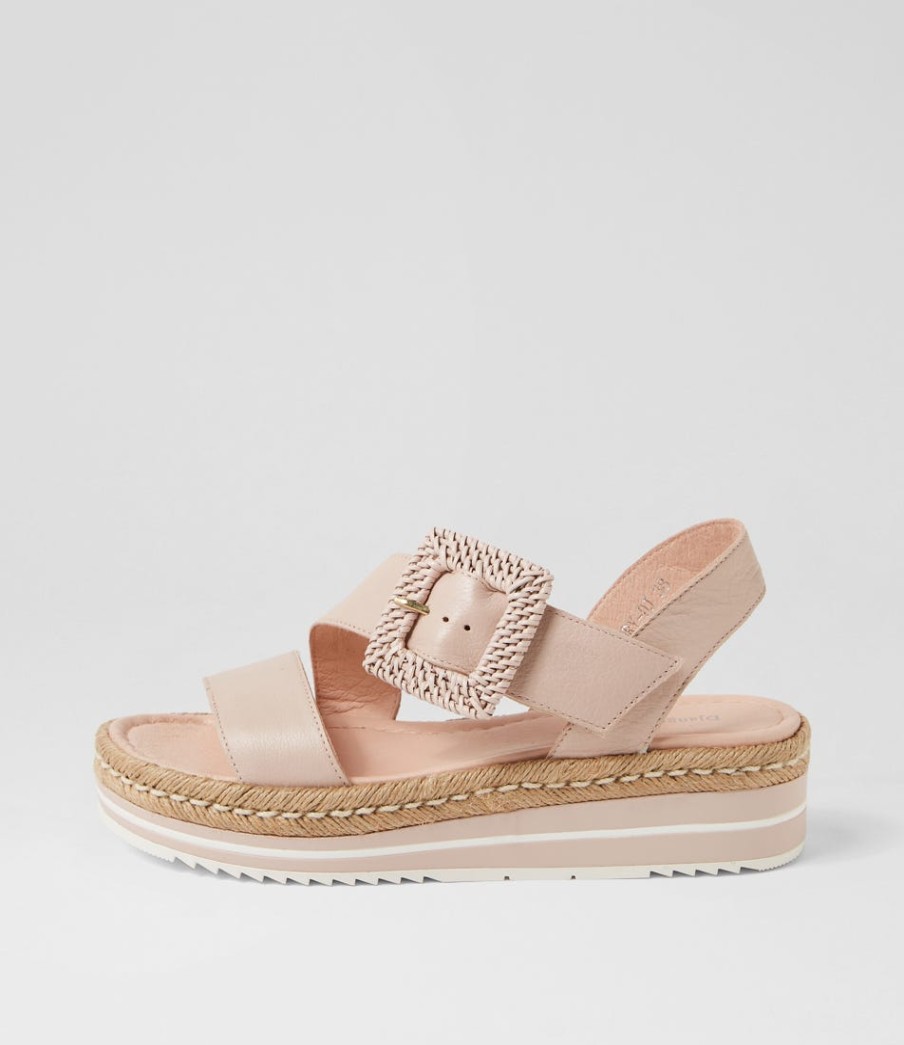 DJANGO & JULIETTE Atory Rose Leather Sandals | Wedges