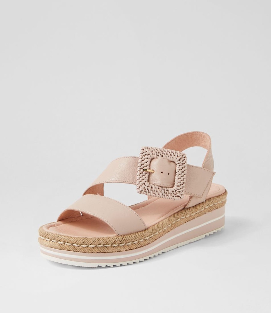 DJANGO & JULIETTE Atory Rose Leather Sandals | Wedges