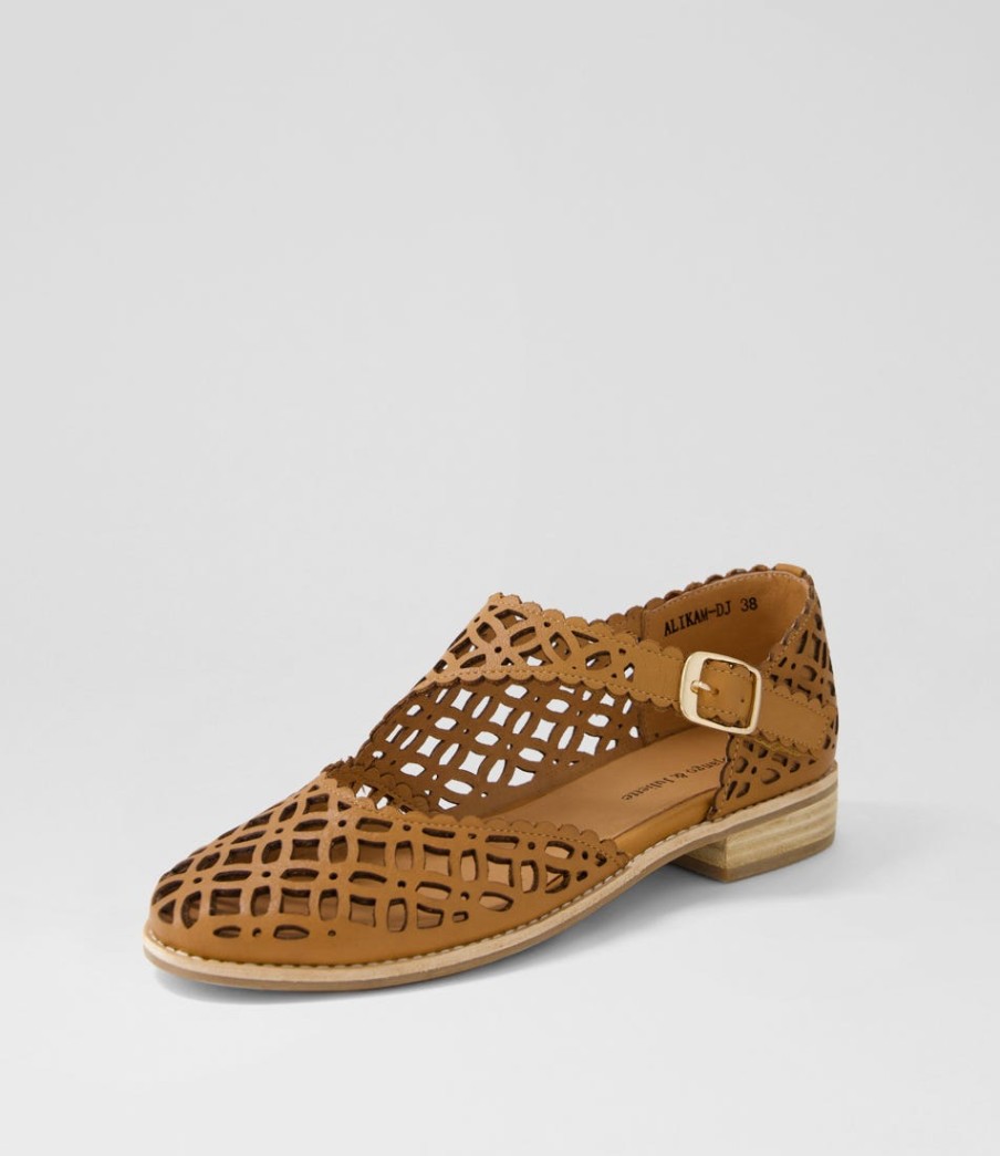 DJANGO & JULIETTE Alikam Tan Leather Flat Shoes | Flats