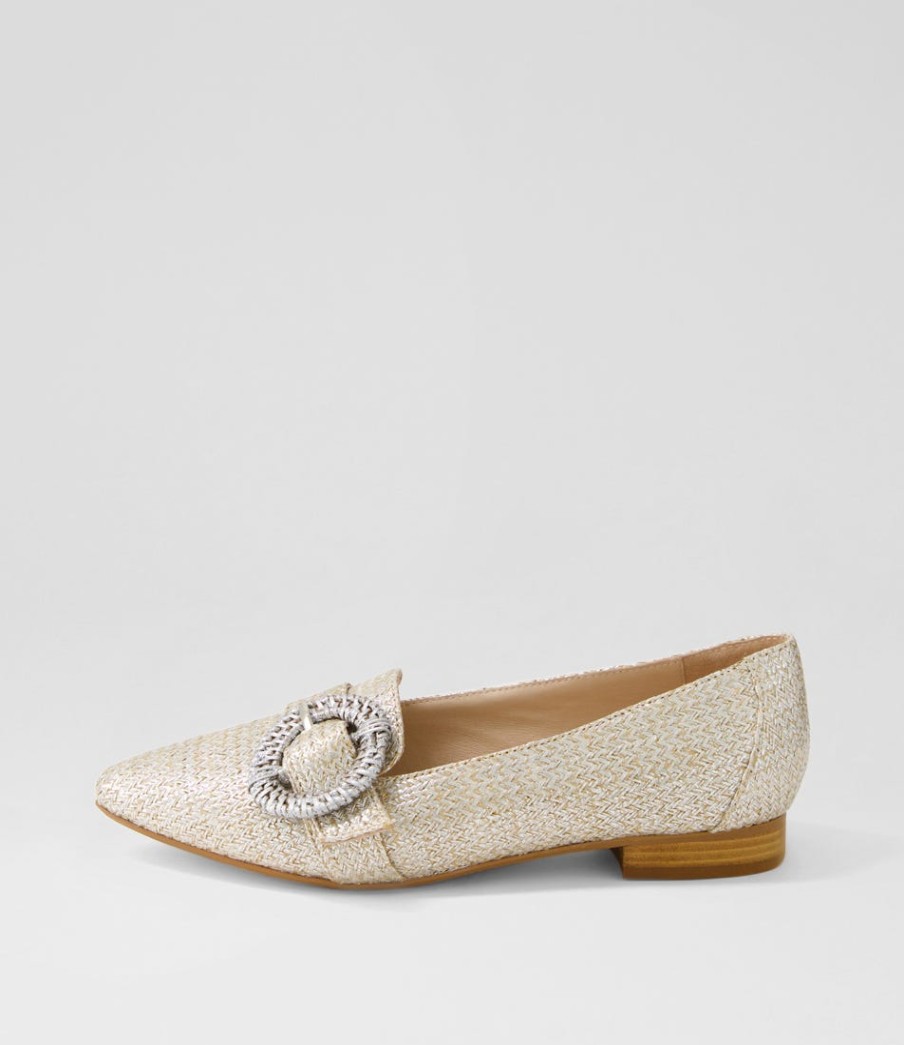 DIANA FERRARI Denira Silver Wash Woven Loafers | Loafers