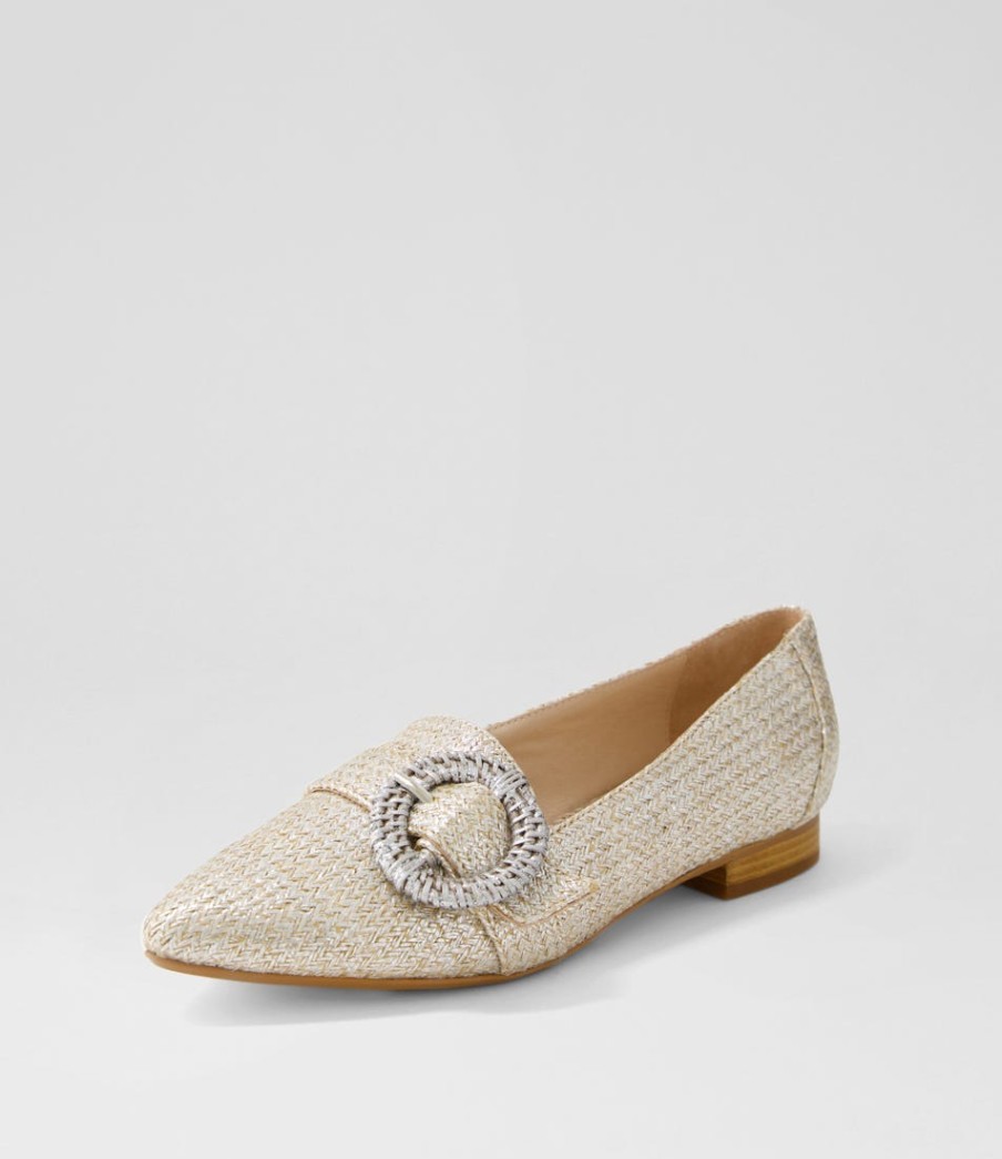 DIANA FERRARI Denira Silver Wash Woven Loafers | Loafers