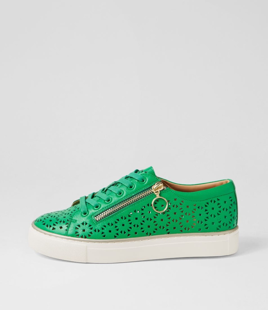 ZIERA Pandoe Xf Bright Emerald Leather Sneakers | Sneakers