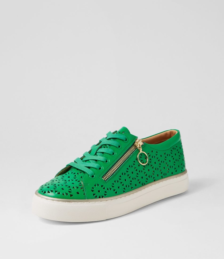 ZIERA Pandoe Xf Bright Emerald Leather Sneakers | Sneakers