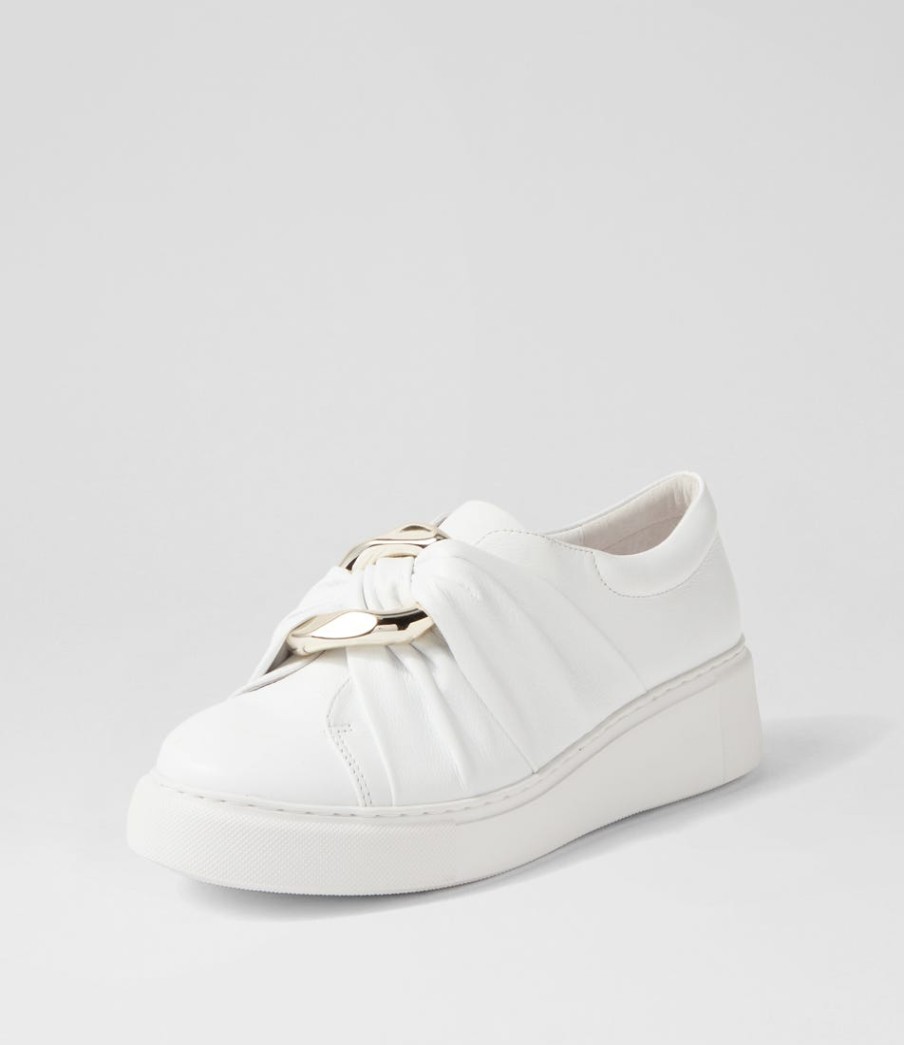 DJANGO & JULIETTE Yolla White Leather Sneakers | Sneakers