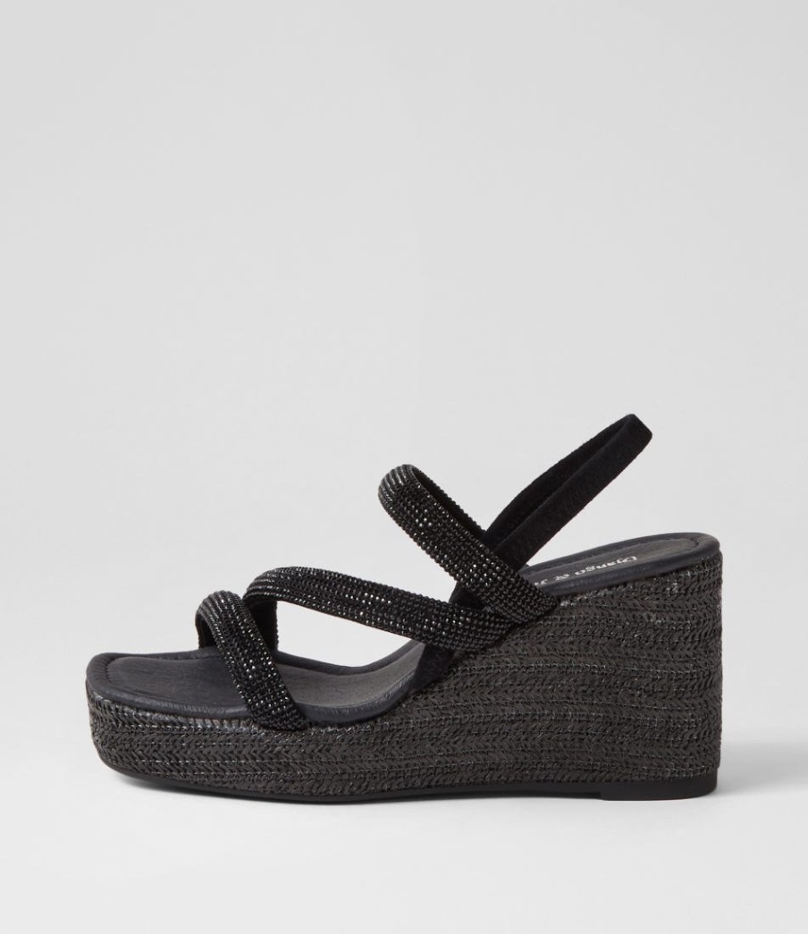 DJANGO & JULIETTE Cookie Black Mix Multi Sandals | Wedges