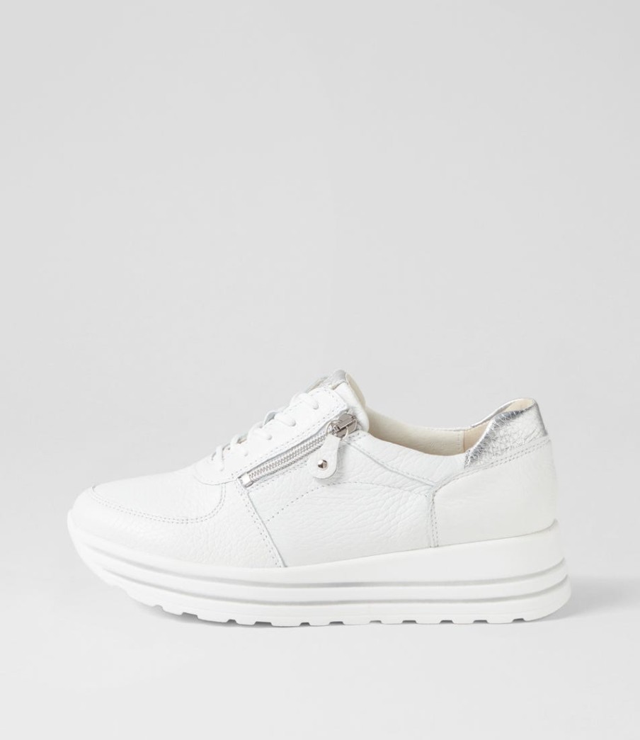 WALDLAUFER Lana Weiss Silber Leather Sneakers | Sneakers