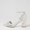 DJANGO & JULIETTE Kitta Silver Shimmer Leather Jewels Sandals | Heels