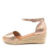 DJANGO & JULIETTE Skip Rose Gold Leather | Espadrilles