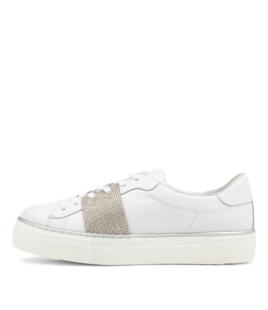 DJANGO & JULIETTE Fane White Leather Sneakers | Sneakers