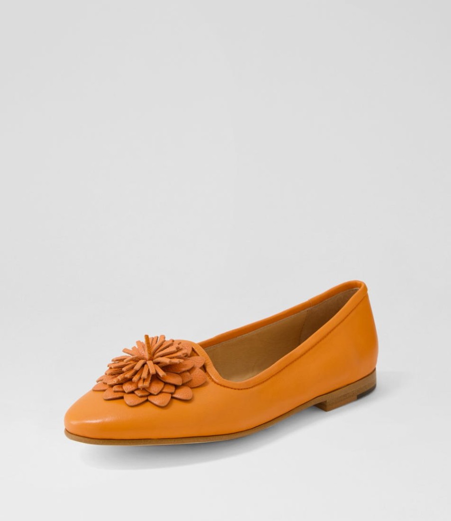 DJANGO & JULIETTE Unions Bright Orange Leather Loafers | Loafers