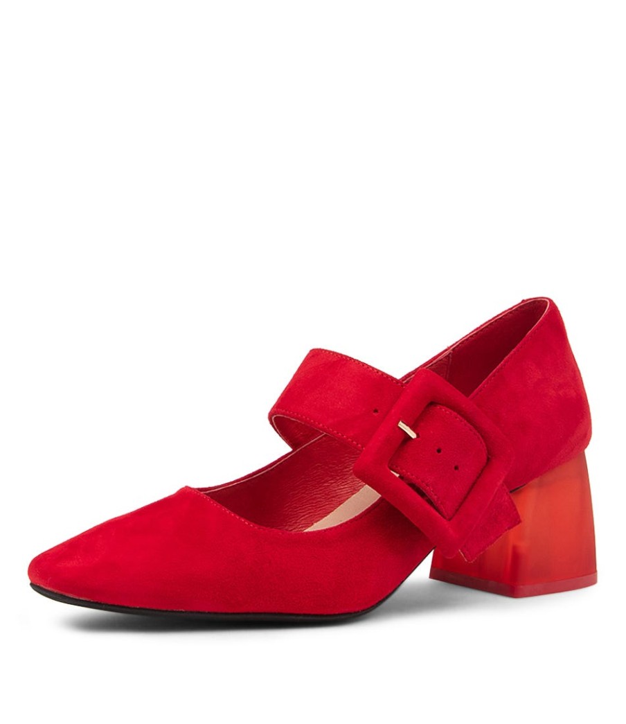 DJANGO & JULIETTE Milsom Red Suede Heels | Heels