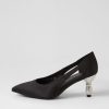 DJANGO & JULIETTE Eunicee Black Satin Heels | Heels