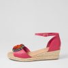 DJANGO & JULIETTE Savea Fuchsia Bright Leather Suede Espadrilles | Espadrilles